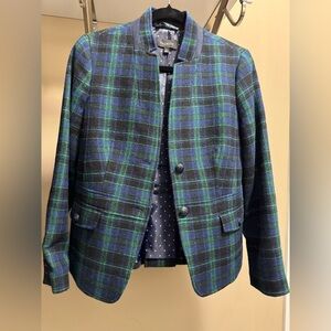 Talbots size 6 WatchPlaid 100% Shetland wool blazer.